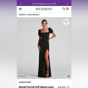 Denali Formal Puff Sleeve Long Dress